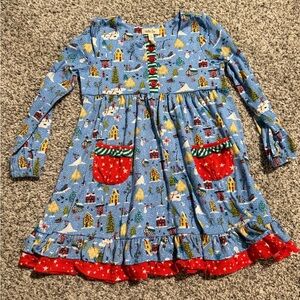 Matilda Jane Blue Dress with Red and Yellow Accents